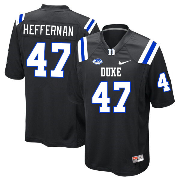 Men #47 Joe Heffernan Duke Blue Devils College Football Jerseys Stitched Sale-Black